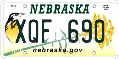 NE license plate XQF690