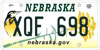 NE license plate XQF698
