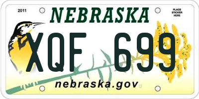 NE license plate XQF699