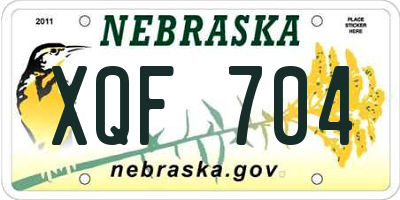 NE license plate XQF704