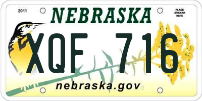 NE license plate XQF716