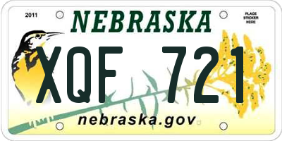 NE license plate XQF721