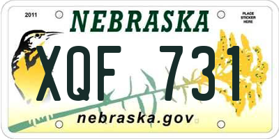 NE license plate XQF731
