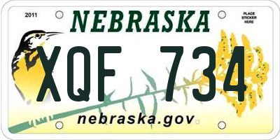 NE license plate XQF734