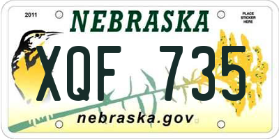 NE license plate XQF735