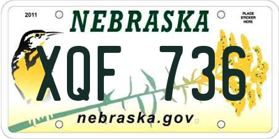 NE license plate XQF736