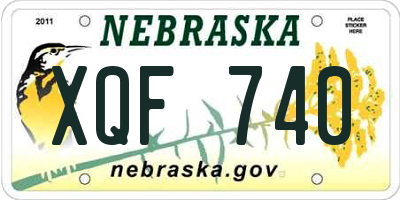 NE license plate XQF740
