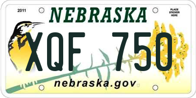 NE license plate XQF750