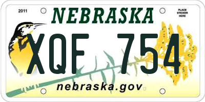 NE license plate XQF754