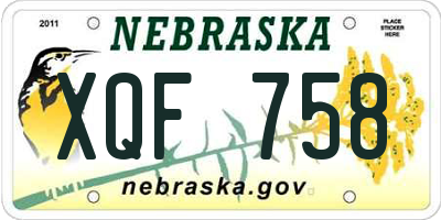 NE license plate XQF758
