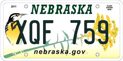 NE license plate XQF759
