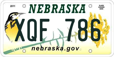 NE license plate XQF786