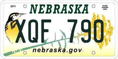 NE license plate XQF790