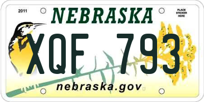 NE license plate XQF793