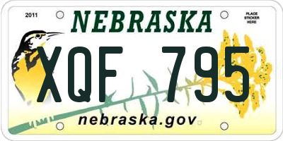 NE license plate XQF795