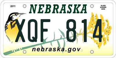 NE license plate XQF814