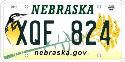 NE license plate XQF824