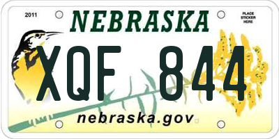 NE license plate XQF844