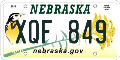 NE license plate XQF849