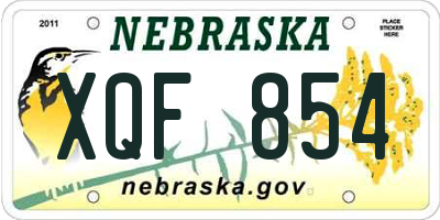 NE license plate XQF854