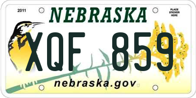 NE license plate XQF859