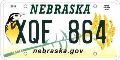 NE license plate XQF864