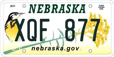 NE license plate XQF877