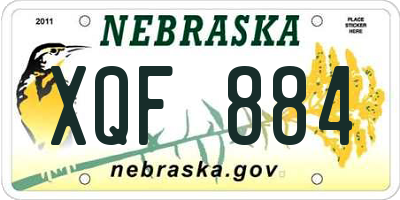 NE license plate XQF884