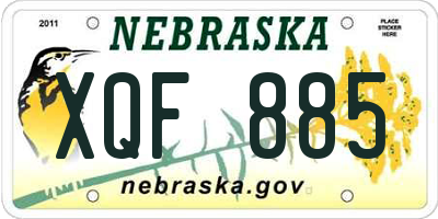 NE license plate XQF885