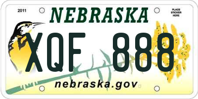 NE license plate XQF888