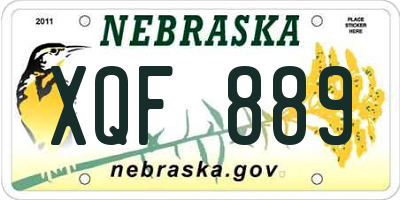 NE license plate XQF889