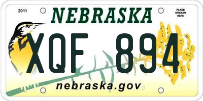 NE license plate XQF894