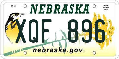 NE license plate XQF896