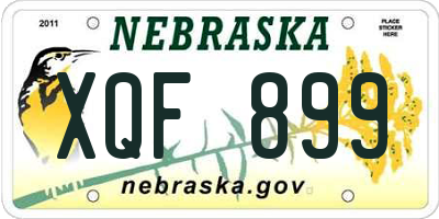 NE license plate XQF899