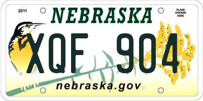 NE license plate XQF904