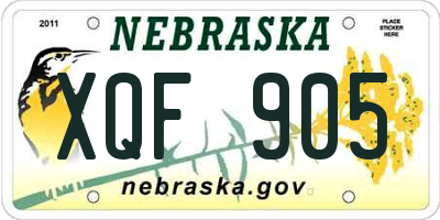NE license plate XQF905