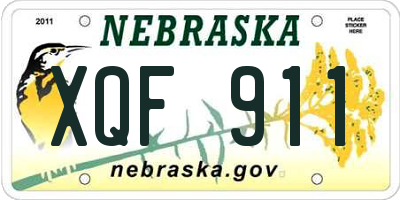 NE license plate XQF911