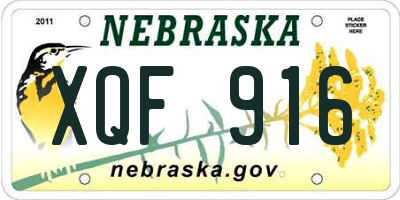 NE license plate XQF916