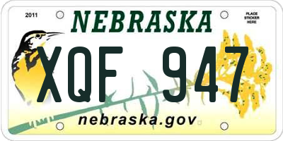NE license plate XQF947