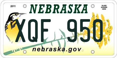 NE license plate XQF950