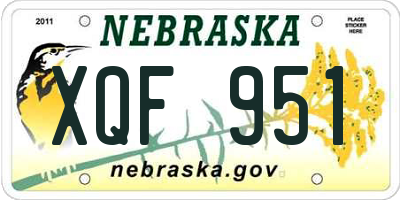NE license plate XQF951