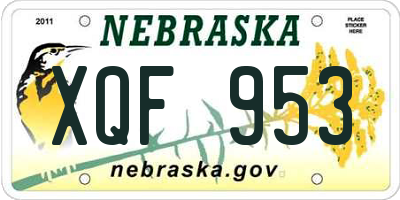 NE license plate XQF953