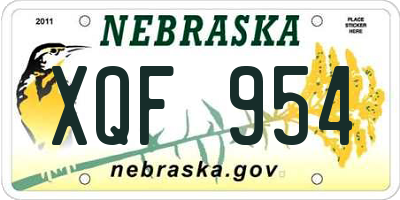 NE license plate XQF954