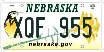 NE license plate XQF955