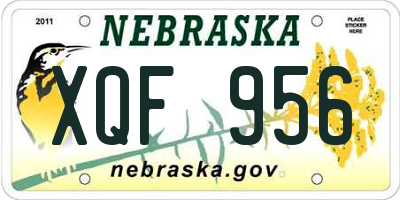NE license plate XQF956