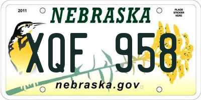 NE license plate XQF958