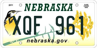 NE license plate XQF961