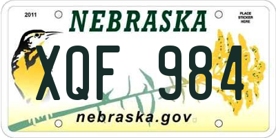 NE license plate XQF984