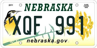 NE license plate XQF991