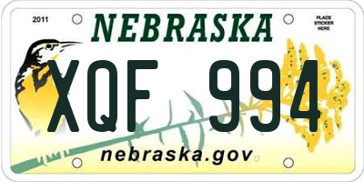 NE license plate XQF994